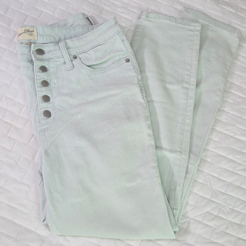 2 For $30 - Universal Thread Light Wash Skinny Button Fly High Rise Jeans - Picture 3 of 5